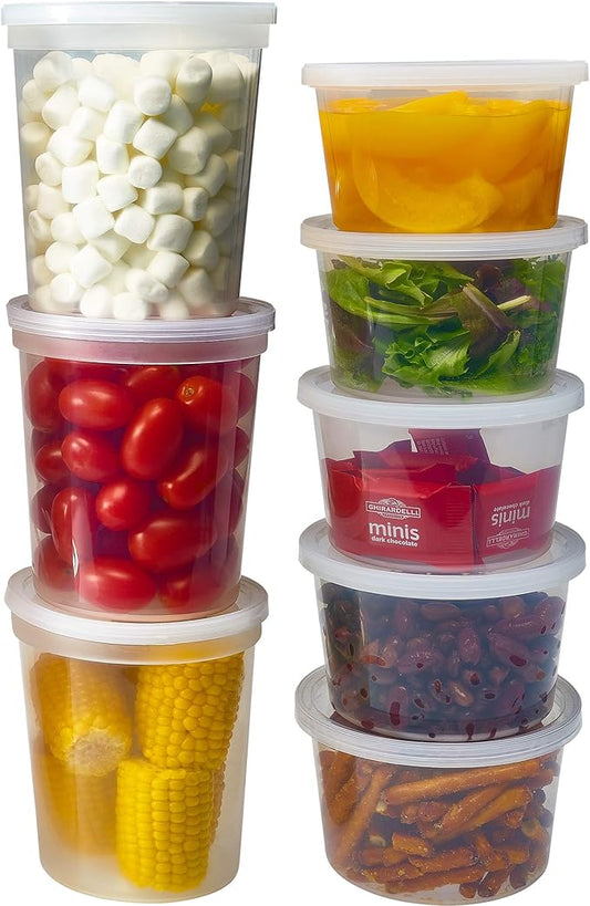 DuraHome Deli Containers with Lids for Food Storage Leakproof - 46 Sets BPA-Free Plastic Microwaveable Clear Food Storage Container Premium Quality, Freezer & Dishwasher Safe (Mixed - 16oz & 32oz.) by DuraHome