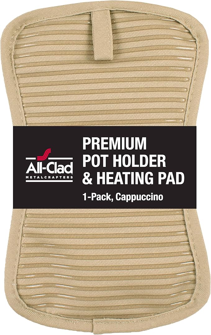 All-Clad Premium Pot Holder & Hot Pad: Heat Resistant to 500 Degrees - 100% Cotton, 10"x6.25" Hot Pad for Kitchen and Barbeque, (1-Pack), Cappuccino by All-Clad
