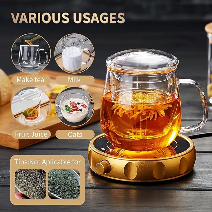 DOPUDO Large Glass Tea Cup, 25.6 oz Borosilicate Glass Tea Mug with Infuser and Lid, Clear Tea Cups for Brewing Scented Tea and Tea Bag. - Image 7