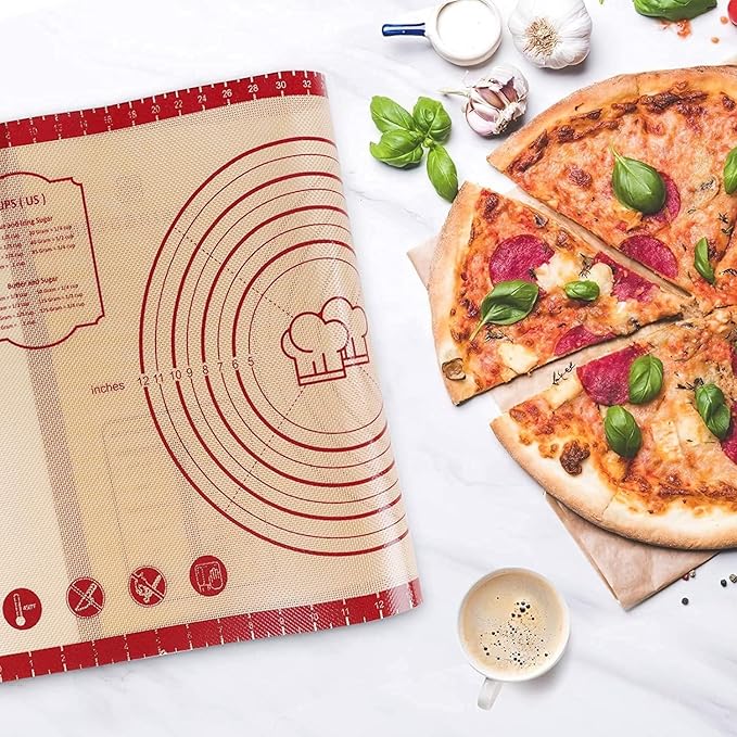 Silicone Baking Mat,28" x 20" Extra Thick Large Non Stick Sheet Mat with Measurement Non-slip Dough Rolling Mat,Reusable Food Grade Silicone Counter Mat for Making Cookies,Macarons,Bread and Pastry - Image 8