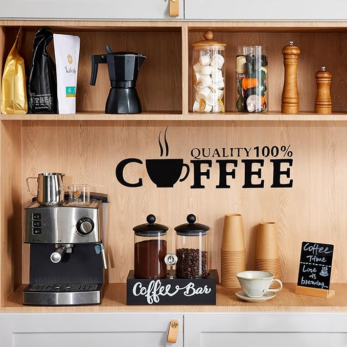 Yangbaga Glass Sugar Coffee Canister for Ground Coffee,2×55OZ Coffee Containers with Handle Shelf Coffee Bar Station Accessories Organizer Decor,Food Storage Jars with Iron Scoop for Kitchen - Image 6