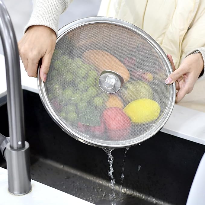 3 PCS Splatter Screen for Cooking, 25/29/ 33 cm Stainless Steel Grease Splatter Guard, Ultra Fine Mesh - Image 5