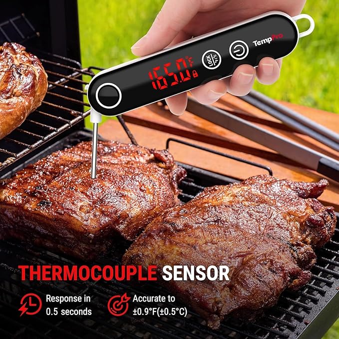 TempPro TP18 Instant Read Meat Thermometer Digital with Thermocouple Sensor, Cooking Food Thermometer for Grill, Smoker, BBQ, Oil Deep Frying, Candy, Kitchen Thermometer Bakeware(Previously ThermoPro) - Image 2