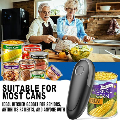 Electric Can Opener, One-Touch Automatic Can Opener for Seniors with Arthritis, Smooth Edge, Hands-Free, Battery Powered, Portable & Compact, Food Safe Electric Can Openers for Kitchen (Gray) - Image 6