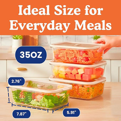 Non-Toxic 35 Oz (4.4 Cup) Glass Storage Containers with Lids – Plastic Free Meal Prep Containers for Lunch, Airtight Food Storage, Microwave and Freezer Safe, 4 Pack - Ziruma - Image 8