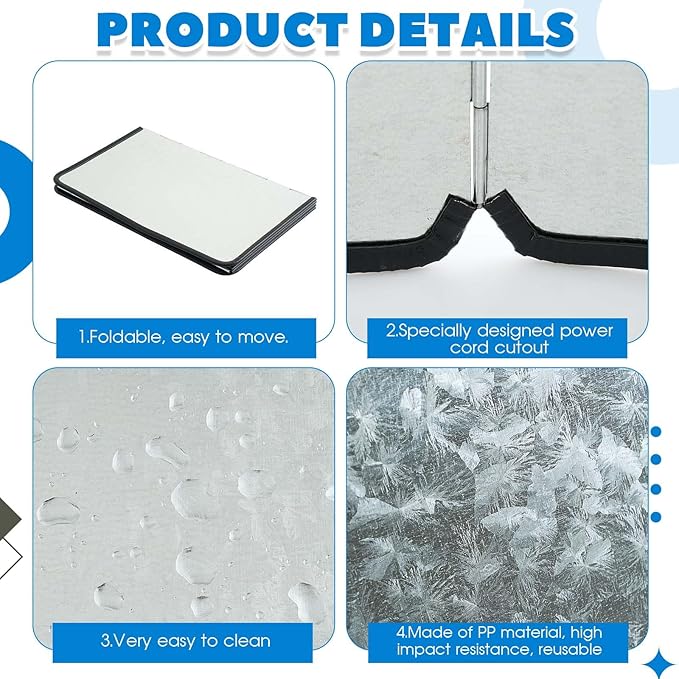 Honeydak Splatter Guard Stained Glass Supplies 39.37 x 16.14 Inch Galvanized Sheet Grinder Splatter Screen Foldable Anti Splash Guard 4 Sided Protector with Power Cord Notch for Glass Grinding Machine - Image 4