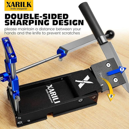 Foldable Portable Knife Sharpening System, Adjustable Knife Sharpener Kit with 3 PCS Aluminum Plates Diamonds (320#, 800#, 2000#), Blade Flips Without Removal, for Hunting, Kitchen Knives - Image 6