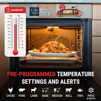 TempPro TP710 Instant Read Thermometer for Cooking, 2-in-1 Meat Thermometer Digital with 2 Probes & 2 Temperature Display, Kitchen Thermometer for Oven, Grilling, Smoker, BBQ (Previously ThermoPro) - Image 4