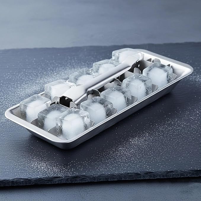 Stainless Steel Ice Cube Trays, 18-Slot Detachable & Easy-Release Freezer Tray, Dishwasher Safe Silicone Mold for Home, Bar, Kitchen – Fast & Clean Cubes by ccsxqy