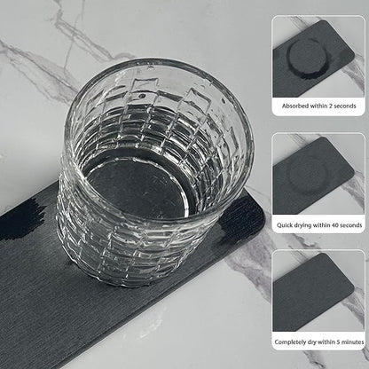 NiuYichee 2 Pcs Water Absorbing Stone Trays, Kitchen/Bathroom Sink Soap Dish, Diatomite Tray Used for Hand Soap & Cosmetic Bottles in the Modern Home, 4" W x 9" L, Dark Gray