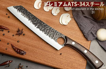 DRGSKL Serbian Chef Knife Set - 10 PCS Hand Forged Butcher Knife Set with Bag - High Carbon Steel Kitchen Knives - Meat Cleaver Viking Boning Knives for Brisket Trimming - Gifts for Mom - Image 8