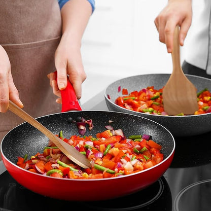 KITEISCAT Acacia Wooden Spoons for Cooking: 5-Piece Kitchen & Cooking Utensils Set - Wooden Spatula, Slotted & Pasta Spoon - Essential Wooden Utensil Set - Image 4