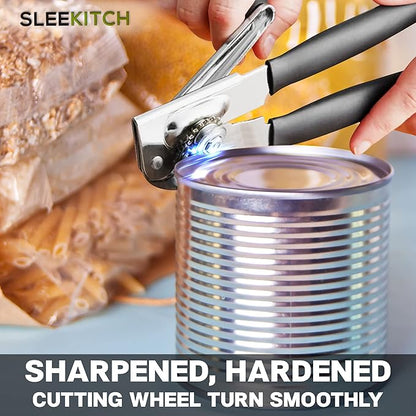 Commercial Can Opener Manual Heavy Duty, Hand Crank Can Opener, Large Handheld Can Opener Easy for Big Cans, Swing Grip Design, Manual Can Opener with Comfortable Easy Crank Handle,Black
