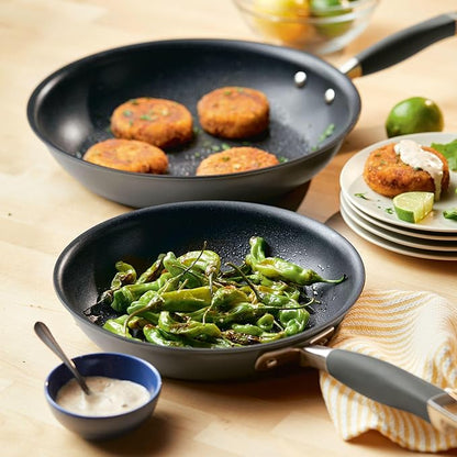 Anolon Advanced Home Hard-Anodized Nonstick Skillets (2 Piece Set- 10.25-Inch & 12.75-Inch, Moonstone) - Image 8