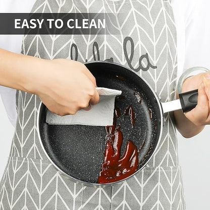 Nonstick Saucepan Set - 1 Quart and 2 Quart,Ultra Non Stick Sauce Pan Small Pot with Glass Lid,Great for Home Kitchen Restaurant,Black - Image 7