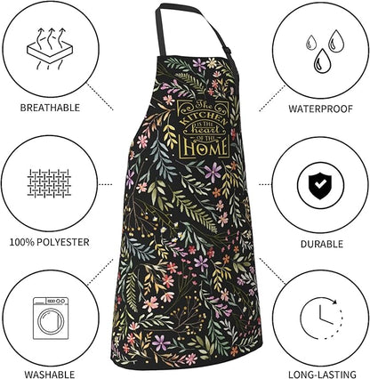 Funny Apron Polyester Grooming Aprons with Pocket for Cooking Kitchen Grilling Adults