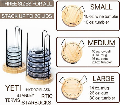 2PC Tumbler Lid Organizer, Detachable Cup Lid Organizer for Simple Modern Tumbler/Yeti Tumbler/Stanley Tumbler Lids, Holds up to 20 Lids, Cup Organizer for Kitchen Organizers and Storage - Image 4