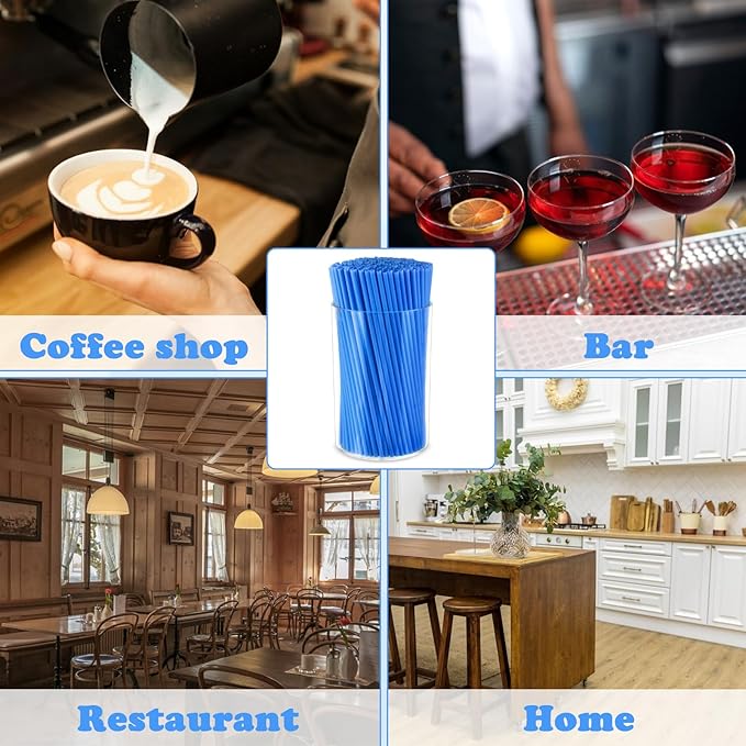 500 Pcs Royal Blue Coffee Stir Sticks Set Acrylic Coffee Stirrers Holder Dark Blue Coffee Stirrers Plastic Stir Straws for Coffee Milk Cocktail Drinks Home Kitchen Christmas Party Supplies - Image 4