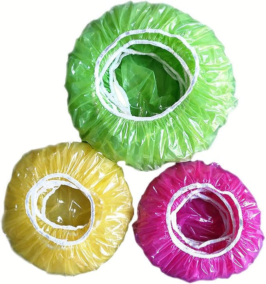 TCOTBE 60 Reusable Elastic Food Bowl Storage Covers,Variety of 3 translucent stretchable sizes and Colorful Dish Plate Covers,Alternative to foil, plastic wrap,BPA Free by TCOTBE