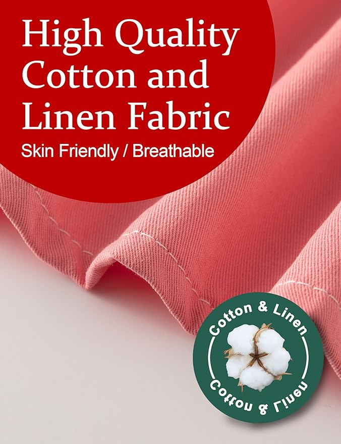Cozy Adjustable Cross Back Aprons for Women with Pockets Cotton Linen Cooking Kitchen Baking
