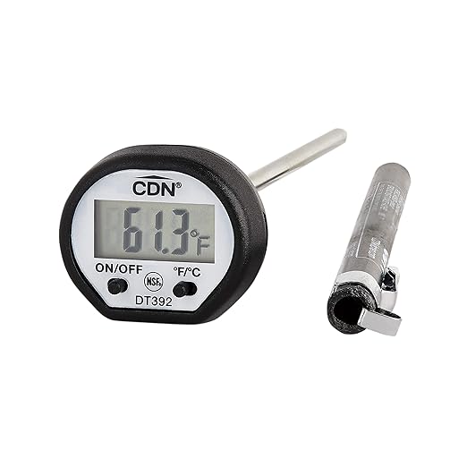 CDN Waterproof Instant Read Digital Thermometer | NSF Certified | ProAccurate® | 5" Stem with Protective Sheath | For Meat, Poultry, Candy | Easy One-Button Operation | DT392 by CDN-ComponentDesignNorthwestInc