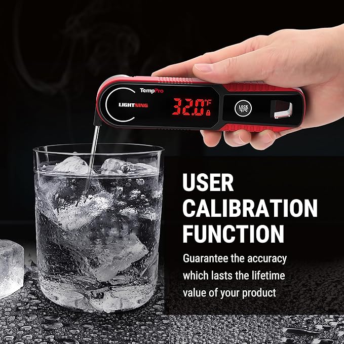 TempPro Lightning 1-Sec Instant Read Meat Thermometer, Kitchen Food Thermometer with 180° Rotating Display, IP67 Waterproof Cooking Thermometer for Deep Fry Smoker BBQ Grill (Previously ThermoPro) - Image 8