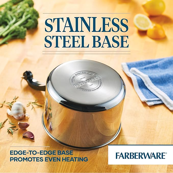 Farberware Classic Stainless Steel Sauce Pan/Saucepan with Lid, 3 Quart, Silver - Image 6