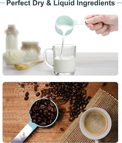 Measuring Cups and Spoons Set of 8 Pieces, nesting measuring cups for Measuring Dry or Liquid Ingredients, Stainless Steel Handle, Kitchen Gadgets for Cooking & Baking - Image 6