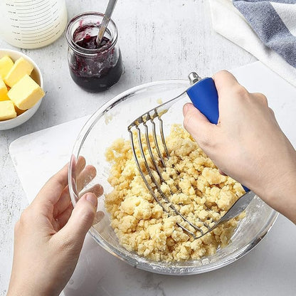 Spring Chef Large Dough Blender For Baking, Stainless Steel Puff Pastry Cutter Tool with Sharp & Thick Blades, Dishwasher Safe Dough Cutter Tool, Manual Pastry Blender for Easy Mixing - Sapphire - Image 8
