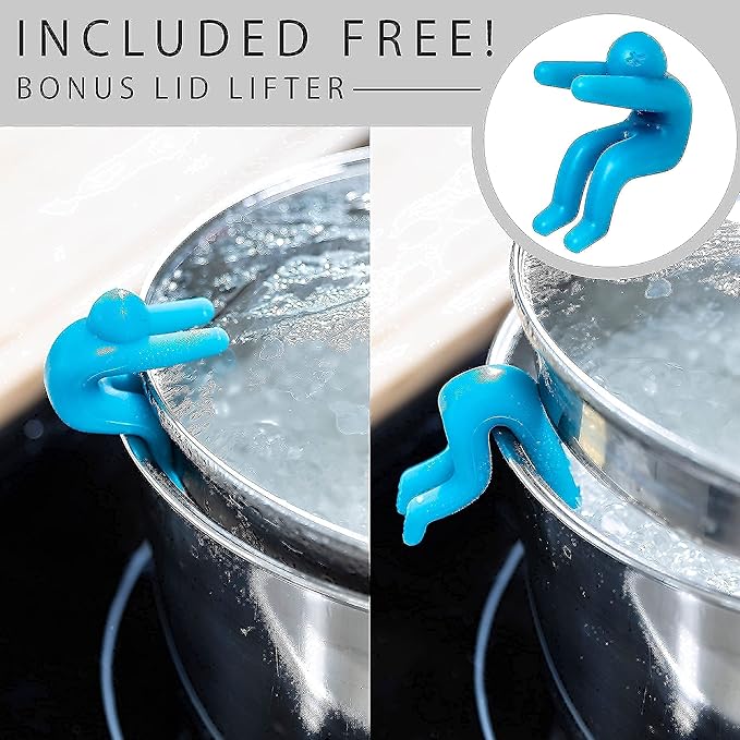 Spoon Rest for Kitchen Counter – Pot Lid Holder and Spoon Holder – Multipurpose Gadget Keeps Countertops Clean - Bonus Lid Lifter