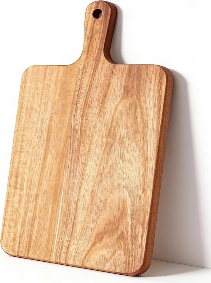 ZeQi Acacia Wood Cutting Board with Handle 16''x9'' / Charcuterie Board/Serving Board/Cheese, Bread, Vegetables & Fruits Serving Board (Rectangular-16x9) by ZeQi