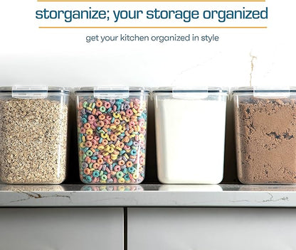 Storeganize Flour Sugar Storage Containers (5.3L/4pk) Great Rice Canisters Sets For The Kitchen pantry, Large Food Storage Containers With Lids Airtight - Image 7