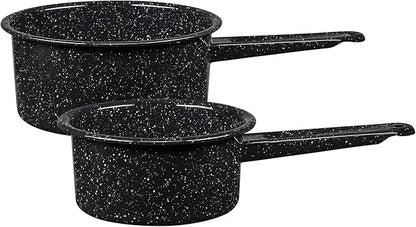 Granite Ware Non-Stick Saucepan Set with Steel Core, 1 & 2 Quart - Durable & Scratch-Resistant Pot for Soups and Sauces - Fast, Even Heating - Non-Toxic Cookware Essentials (Speckled Black) by GraniteWare