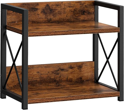 Giikin Countertop Shelf Organizer, 2 Tier Kitchen Spice Rack for Countertop, Wood Coffee Counter Shelf Organizer for Home (Brown, S) by Giikin