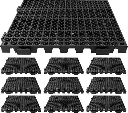 Tioncy 10 Pcs Bar Countertop Supplies Interlocking Mats 12 x 12 Inch Rubber Black Shelf Liners Bar Drying Coffee Non Slip Spills Mats for Bartending Home Cocktail Bars Restaurants by Tioncy