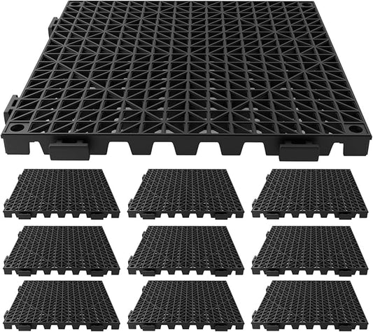 Tioncy 10 Pcs Bar Countertop Supplies Interlocking Mats 12 x 12 Inch Rubber Black Shelf Liners Bar Drying Coffee Non Slip Spills Mats for Bartending Home Cocktail Bars Restaurants by Tioncy