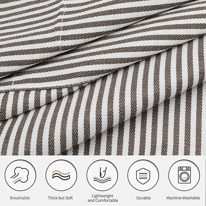 NLUS 2 Pack Cooking Aprons for Women with Pockets, Adjustable Kitchen Bib Aprons Chef Aprons for Women Men(Brown Pinstripes) - Image 3