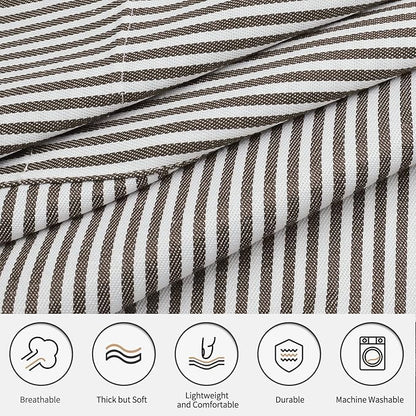 NLUS 2 Pack Kitchen Cooking Aprons, Adjustable Bib Soft Chef Apron with 2 Pockets for Men Women(Black/Brown Stripes) - Image 3