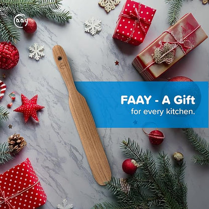 FAAY Handmade Teak Spurtle for Sourdough Starter – Wooden Stirring Stick & Mixing Tool for Deep Jars | Nonstick-Safe, Finished with Coconut Cooking Oil, Crafted in Thailand - Image 8