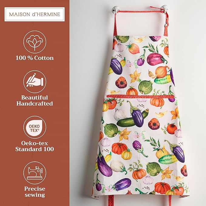 Maison d' Hermine 100% Cotton Apron for women with Pocket Kitchen Chef Apron for Men Cooking Mothers Day Gifts - Image 2