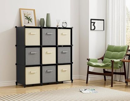 HOMIDEC Closet Organizers and Storage, 9 Cube Storage Organizer, Portable Closet Organizer Cubes Shelves for Clothes, Bedroom, Kids Room, Bathroom, Wardrobe, Garment Racks, Black - Image 5