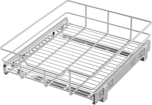 Pull Out Cabinet Organizer 14" W X 17" D, Slide Out Drawers For Kitchen Organizers and Storage, Pull Out Drawers For Cabinets Capacity Heavy Duty Caddy, Cabinet Shelves Chrome-Plated, Bathroom Pantry by STORKING
