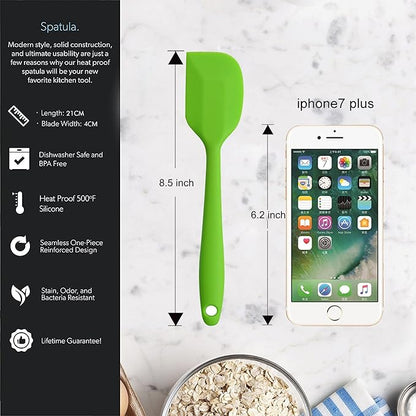 Silicone Spatulas, 8.5 inch Small Rubber Spatula Seamless One Piece Design Heat Resistant Non-Stick Flexible Scrapers Baking Mixing Tool (5 Pieces) - Image 6