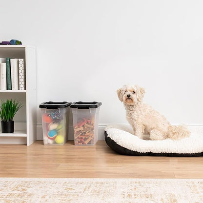 IRIS USA Airtight Dog Food Storage Container, Up to 10 lbs Each, 2 Pack, for Dog Cat Bird and Other Pet Food Storage Bin, Keep Fresh, Translucent Body, BPA Free, Clear/Black - Image 6