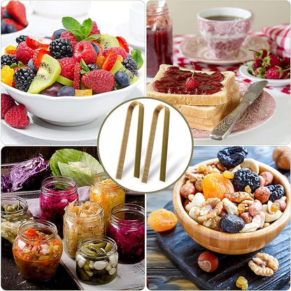 150 Pieces Mini Bamboo Disposable Tongs 4 Inch Bamboo Toast Tong Wooden Cooking Utensils Natural Green for Catering Buffet Home Use Tea Supplies - Image 4