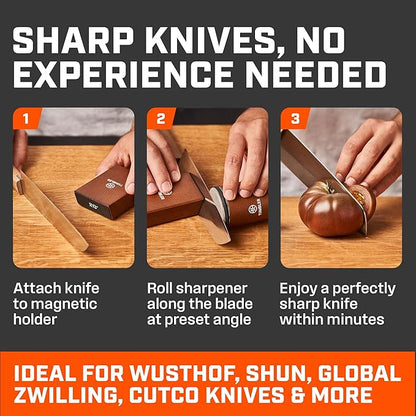 The Original Tumbler Rolling Knife Sharpener™ - Knife Sharpening Made Easy - Knife Sharpener Tool for Kitchen, Outdoor & Utility Knives - 15 & 20° Angles - Ultimate Gift for Father's Day - Image 4