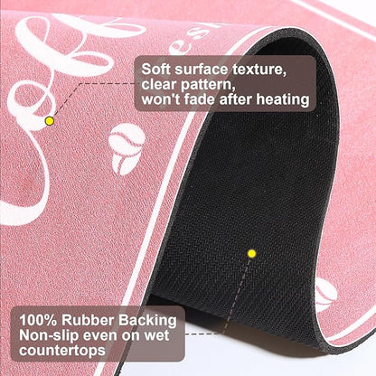 CooRug Absorbent Coffee Mat, Fashion Dish Drying Mat for Kitchen Counter Coffee Bar Accessories Espresso Machine Dish Rack 17" x 32" Pink - Image 7