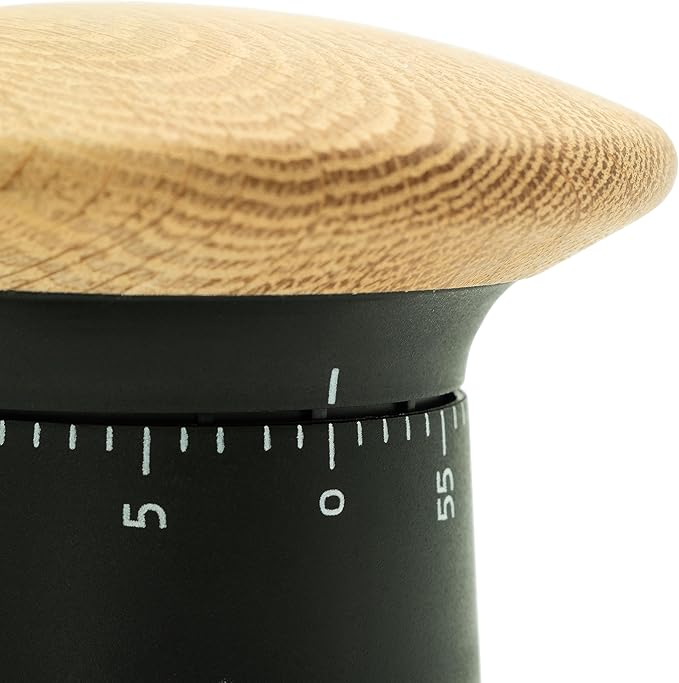 EVA SOLO | Countertop Kitchen Timer | Nordic Kitchen Collection | 60 Minute Alarm | Non-Slip Rubber Base | Danish Design - Functionality & Quality | D3.54 x W3.54 x H2.76 Inch | Black/Natural
