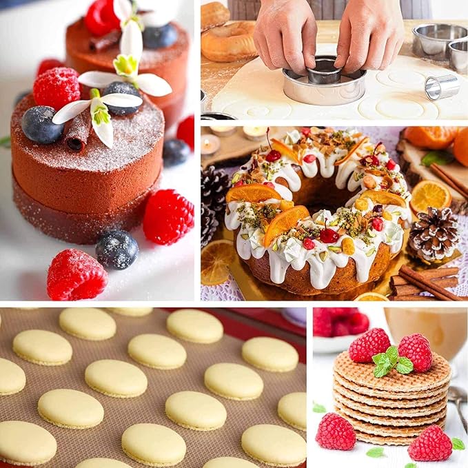 HULISEN Stainless Steel Round Cookie Biscuit Cutter Set, 11 Circle Donut Doughnut Cutter, Baking Ring Molds for Mini Cake, Scone, Pastry, Cooking, Gift Package - Image 6