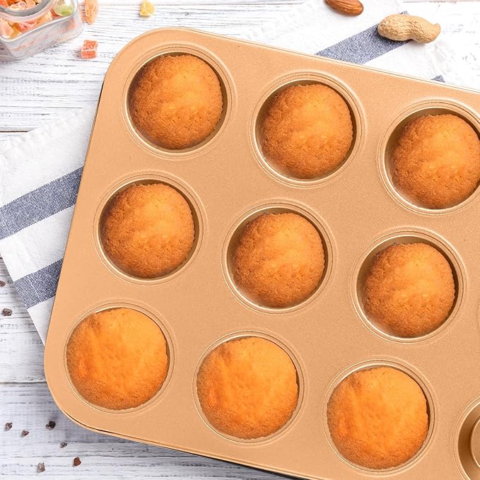 11-Piece Nonstick Baking Pans Set - Professional Grade Carbon Steel Bakeware with Premium Coating- Dishwasher Safe, Stackable, Oven Safe to 450°F (Two Layer Color) - Image 5